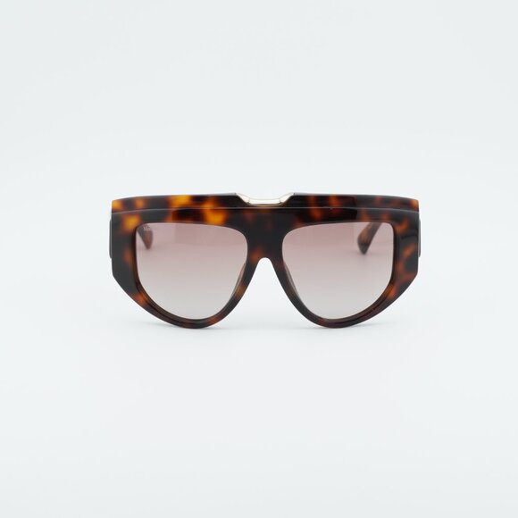 Max Mara ORSOLA MM0083 52F Sunglasses Dark Havana Shield Frame, Brown Lenses main image 8